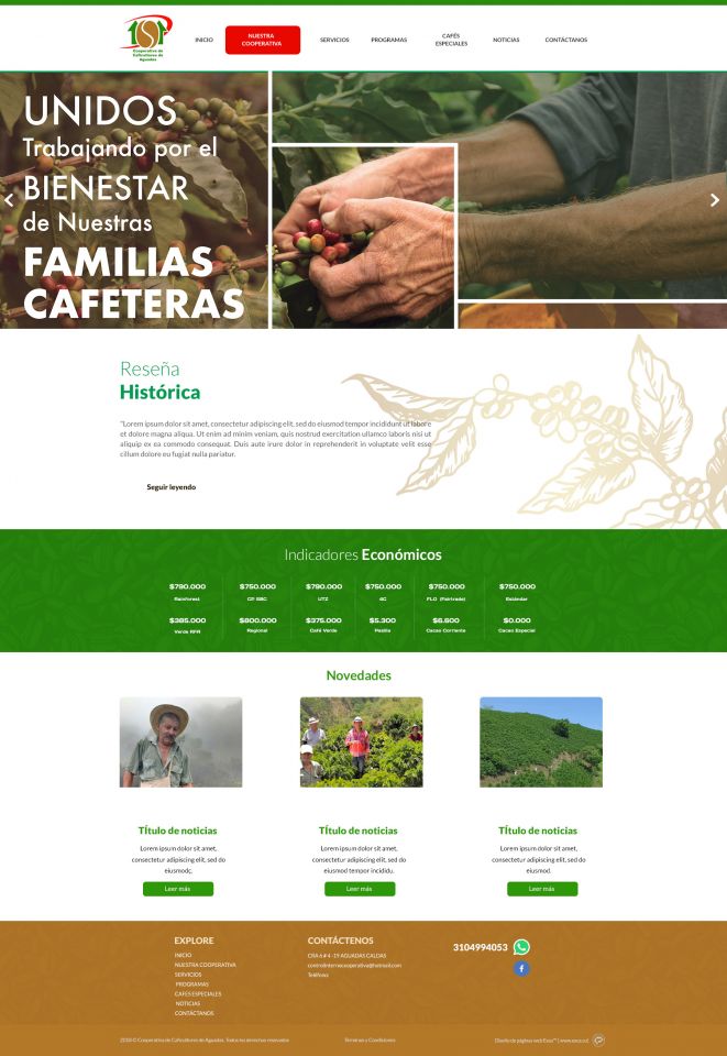Diseño Web Caficultores de Aguadas Caficultores de Aguadas